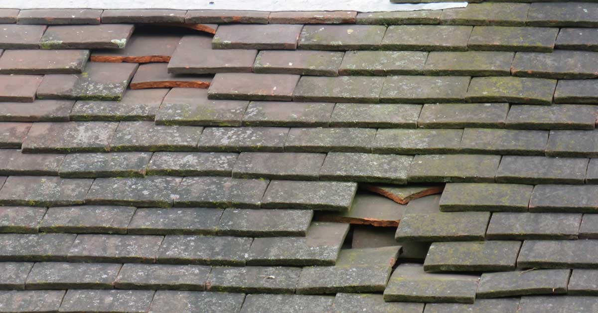 Damaged roof